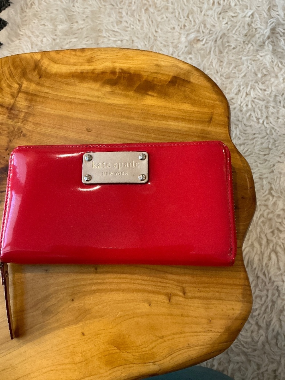kate spade wallet red patent leather